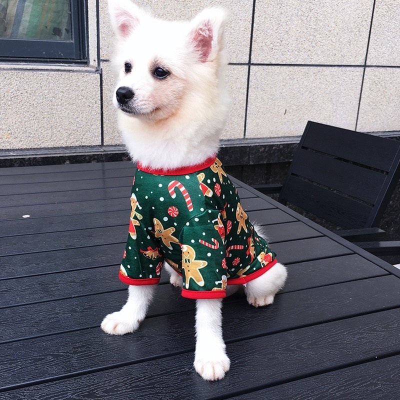 Áo Thun Cotton Giáng Sinh Thời Trang Cho Thú Cưng Dễ Thương