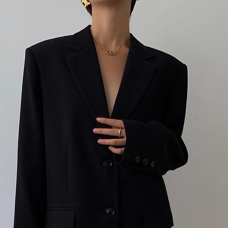 Áo khoác vest dáng rộng thiết kế thời trang mùa xuân thu phong cách Hàn Quốc cho nữ