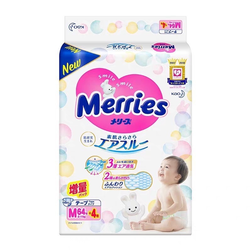 Bỉm Merries [ NHẬT BẢN ] Merries Nội Địa Nhật Chính Hãng Cộng Miếng Dán/Quần đủ size NB96/S88/M68/M64/L58/L50/XL44/XXL28