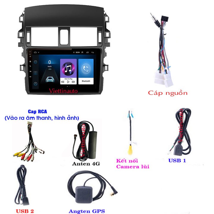 Màn hình Android theo xe Toyota Altis 2006-2013.