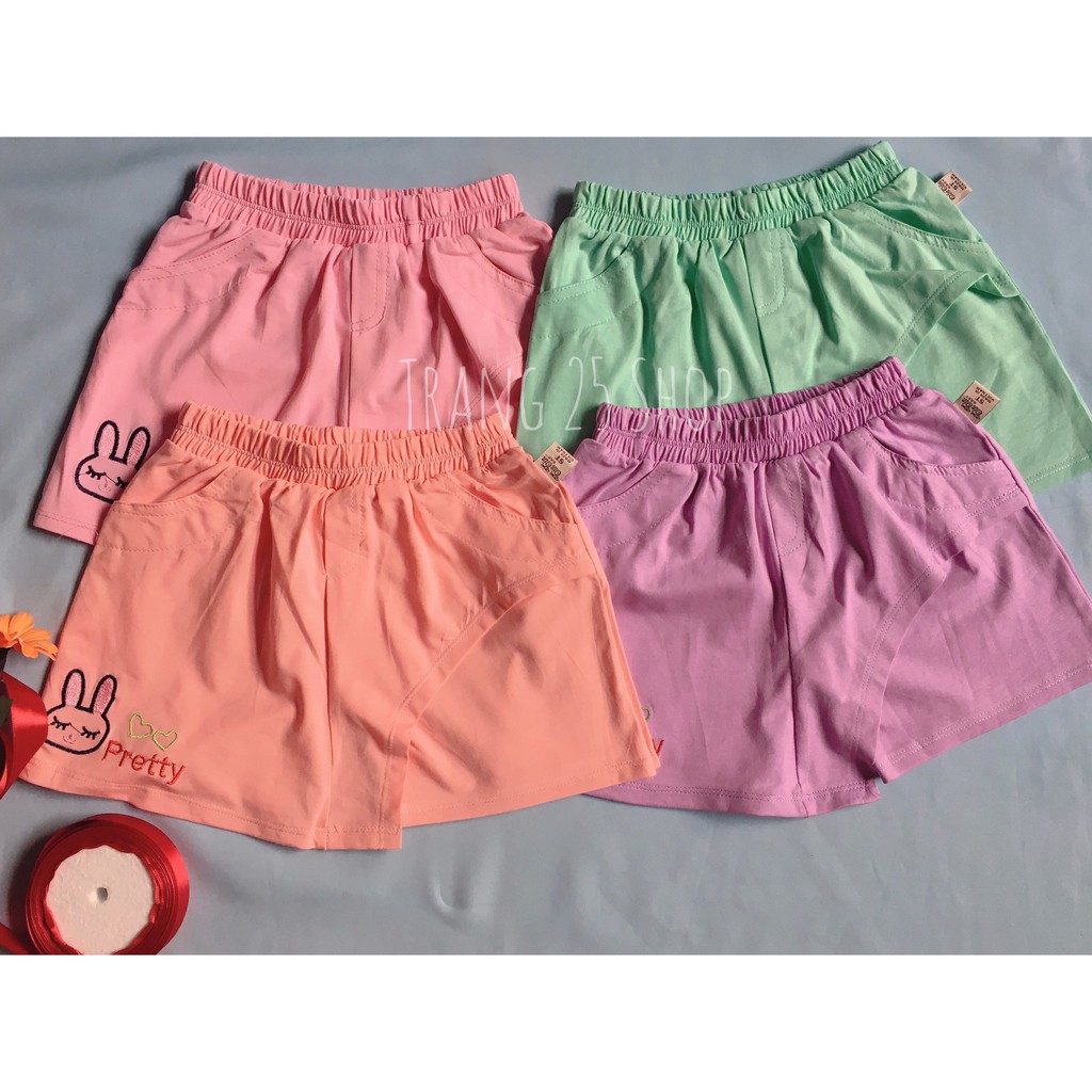 Quần Giả Váy Bé Gái Thun Cotton 4c Size 1-10tuổi cho bé 30kg đổ lại K23