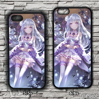 Ốp Lưng Điện Thoại Anime Iphone 5/5s 6/6s 6+/6s+ 7/8 7+/8+ X/Xs - Ốp Lưng Emilia (18)