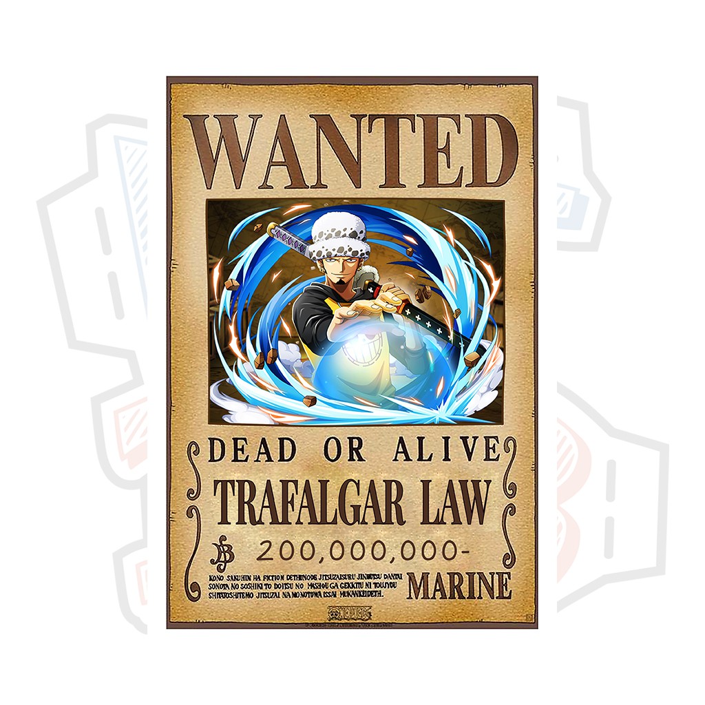 Poster truy nã Trafalgar Law (Siêu tân tinh) - One Piece