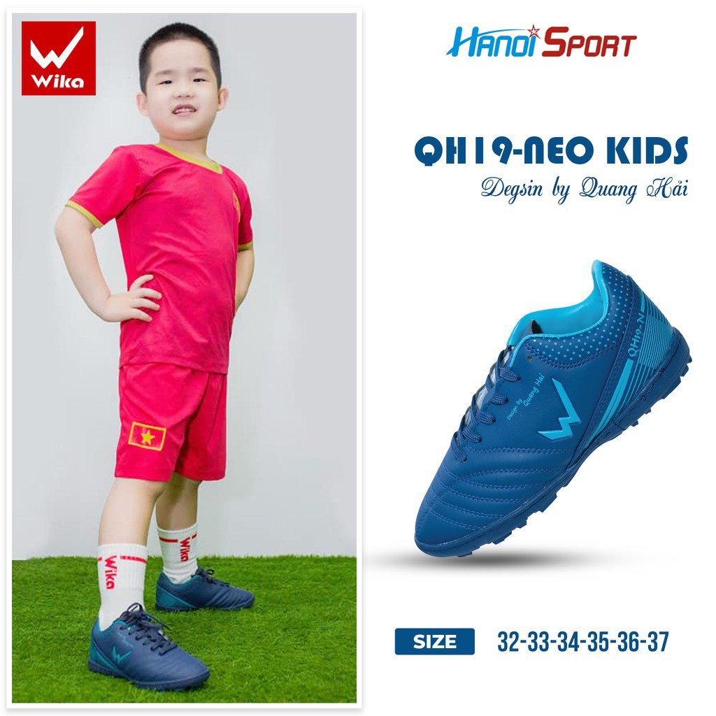 [ CHÍNH HÃNG ] Giày đá bóng trẻ em Wika Quang Hải QH19-NEO KID Chính Hãng , Da Microfiber Siêu Mềm