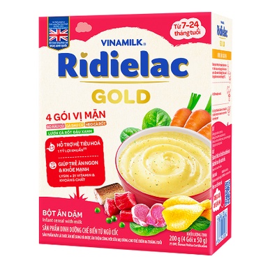 Bột Ăn Dặm RiDielac Gold 4 Vị Mặn - Hộp Giấy 200g