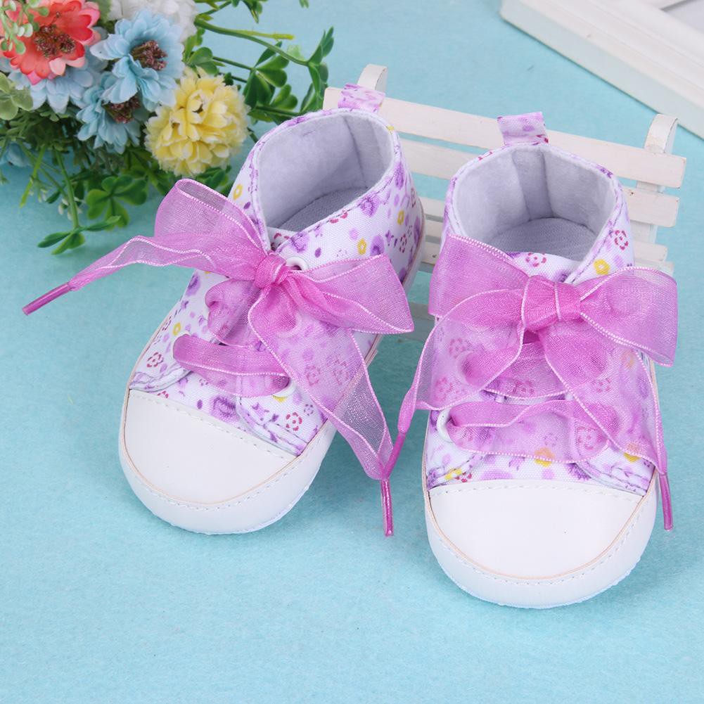 DISKON💗Giày thể thao mềm Canvas Giày in hoa cho bé Giày Antislip Kid Walker