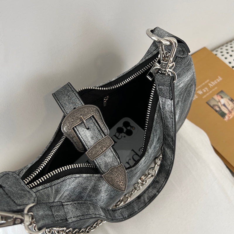 Túi Đeo Vai Dây Xích Bằng Vải Bạt Hình Quả Lựu Phong Cách Cổ Điển Dành Cho Bạn Nữ