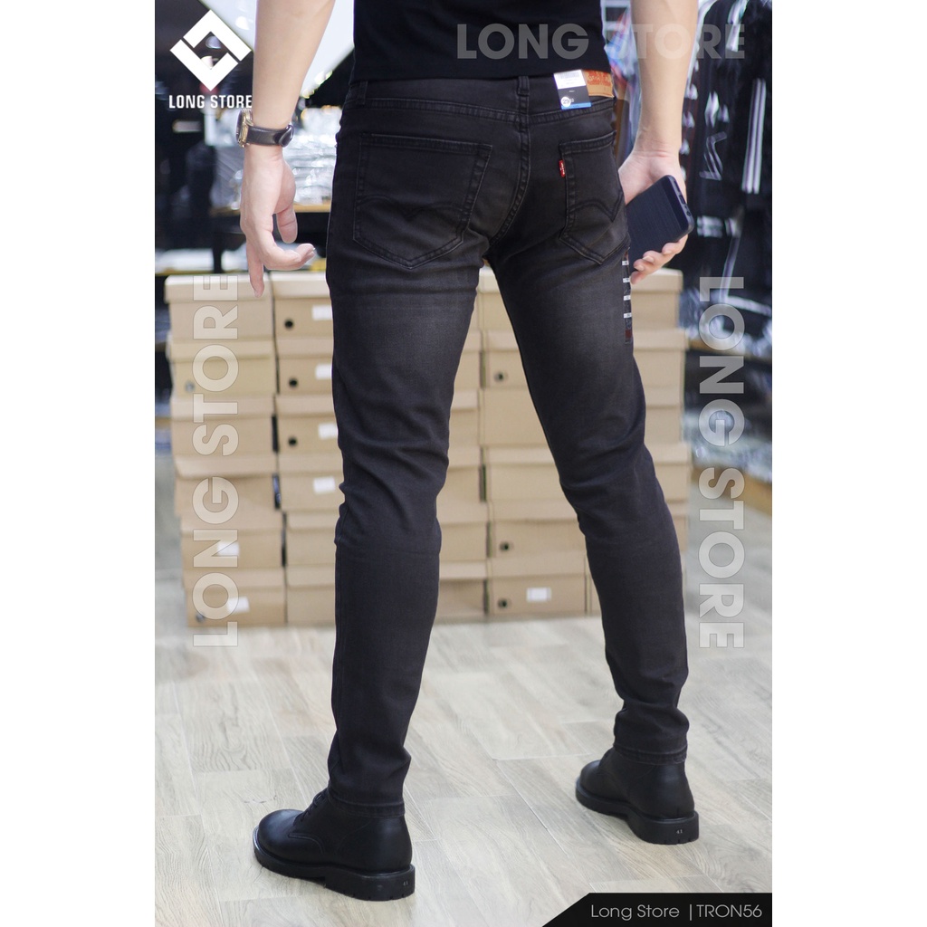 Quần jean nam đen bạc cao cấp ống đứng dáng ôm skinny chất bò co giãn đẹp chuẩn Hàn Quốc có big size Tron56 | BigBuy360 - bigbuy360.vn