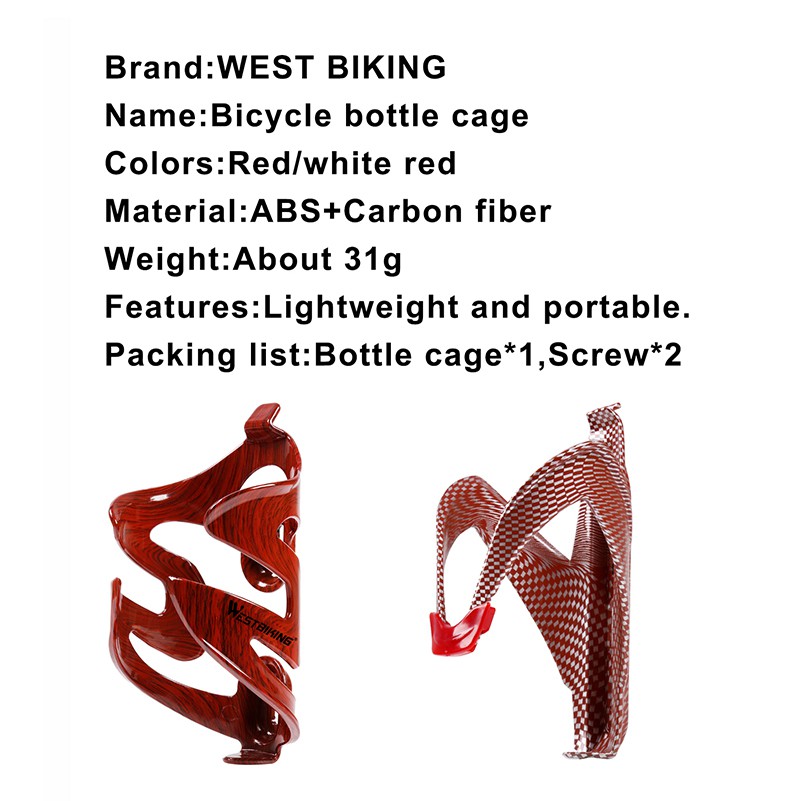 Giá Gắn Chai Nước WEST BIKING Bằng ABS + Sợi Carbon Dành Cho Xe Đạp