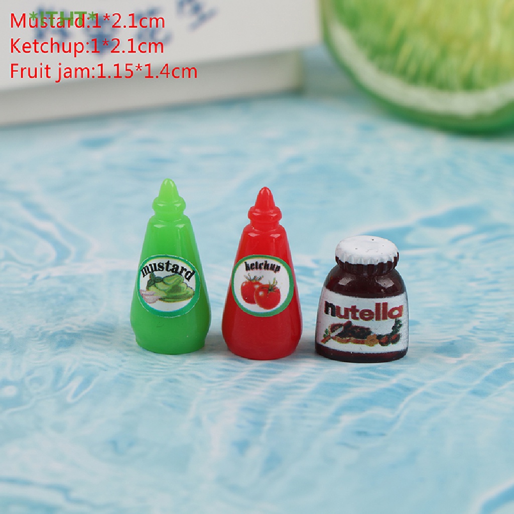 Bộ 3 Hũ Đựng Nước Sốt Trái Cây Dùng Cho Nhà Búp Bê Mới