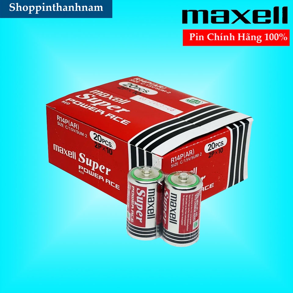 Pin Trung Maxell R14P vỉ 2 viên chính hãng