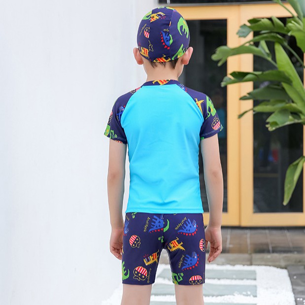 Bộ quần áo bơi bé trai họa tiết khủng long size 11-38kg