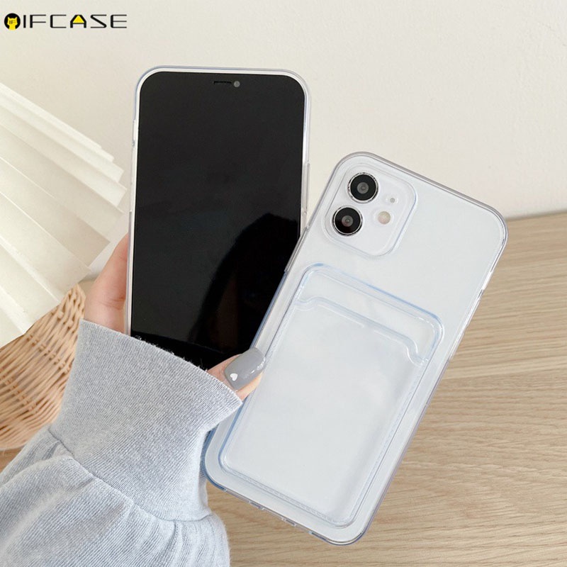 Ốp Điện Thoại Trong Suốt Có Ngăn Đựng Thẻ Cho OPPO A77 A57 2022 A77s A57s A57e A93 4G Find X5 Lite F21 F17 Pro 4G
