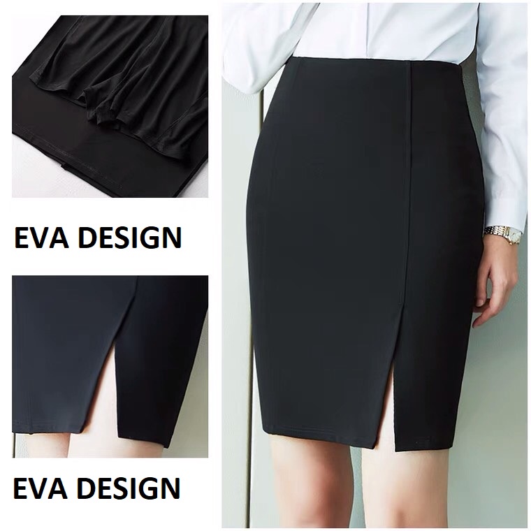 Chân váy công sở nữ lưng cao xẻ trước Chân váy bút chì cạp cao dáng ôm vải umi cao cấp co giãn 4 chiều mặc sơ mi đi làm