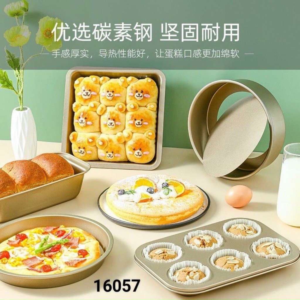 Khuôn làm bánh, Khuôn làm bánh bông lan sét 5 món cao cấp nhiều kích cỡ dễ làm