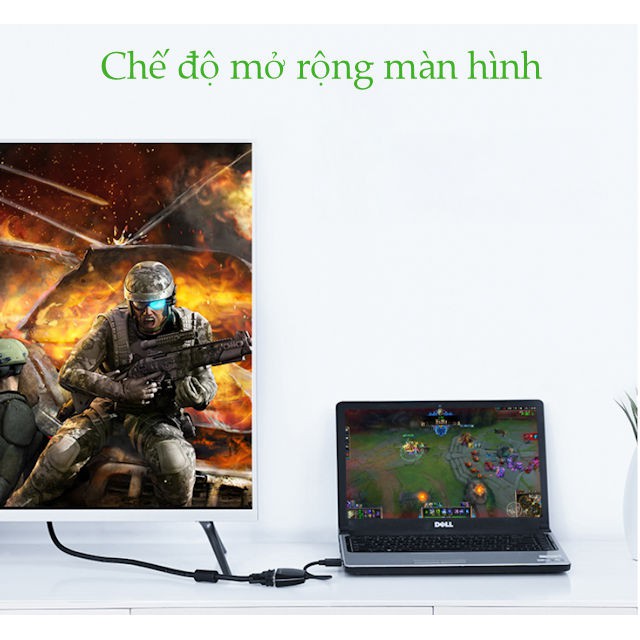 Bộ chuyển đổi HDMI sang VGA (không Audio) độ phân giải 1920*1080 dài 16cm UGREEN MM102