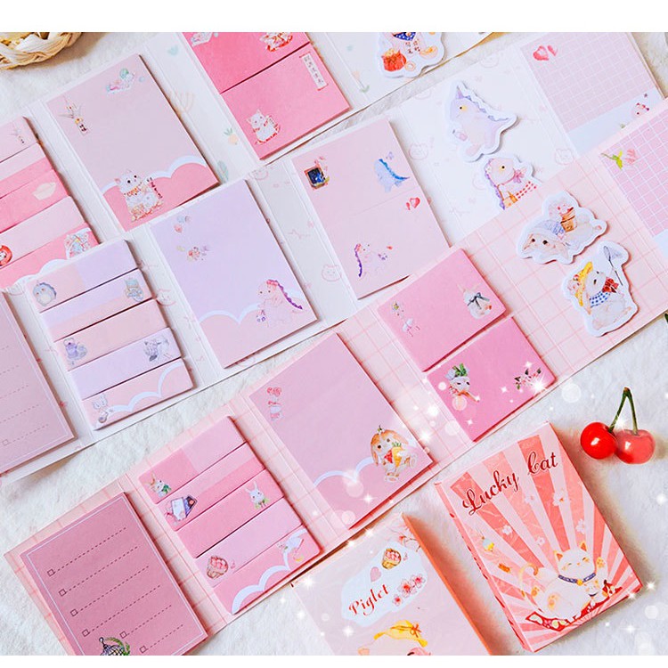 Set giấy note (sticky note) nhiều kích cỡ dễ thương