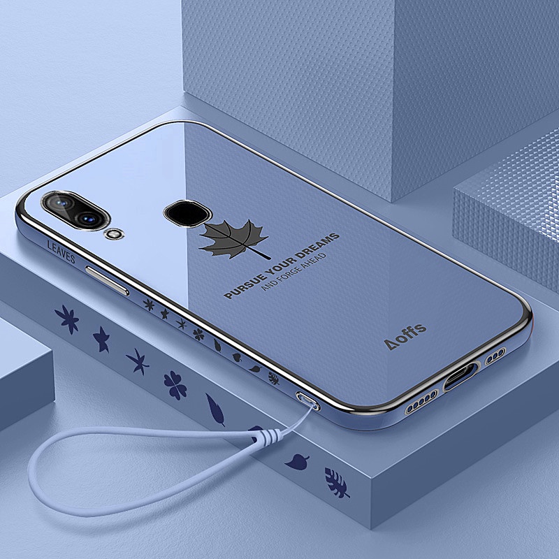 ốp lưng điện thoại mạ sang trọng tương thích với Cho VIVO V7 Plus V9 V15 Pro V17 V11 V11Pro Vỏ silicon mềm TPU có dây buộc case