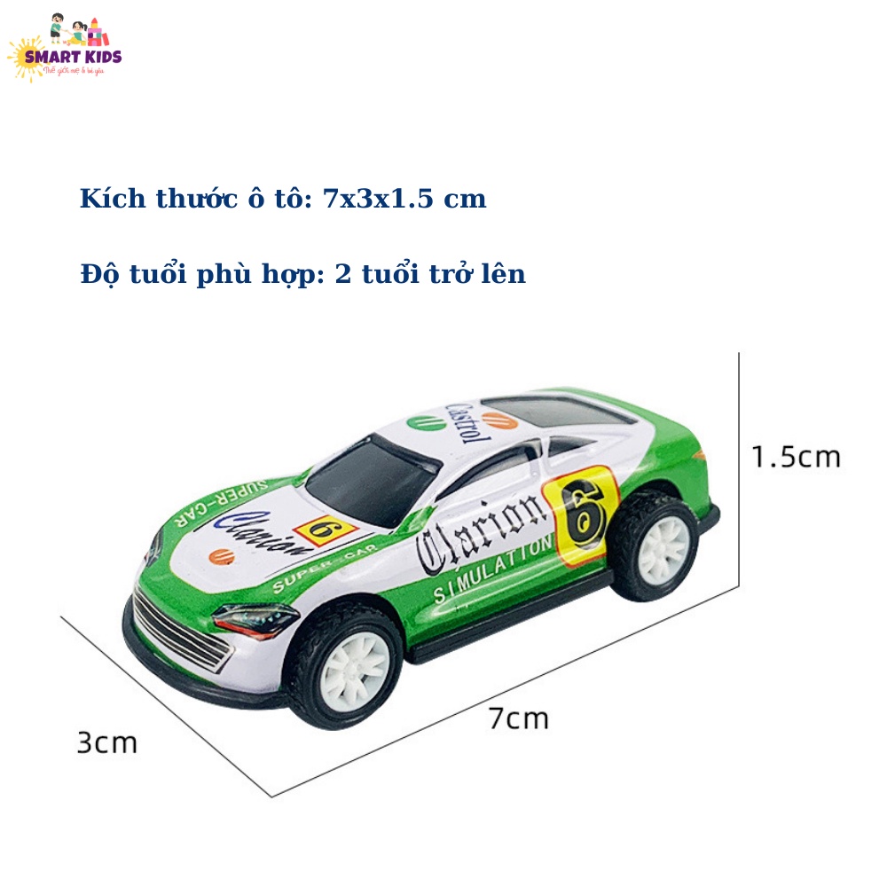 Ô Tô Đồ Chơi Trẻ Em Siêu Xe Mini Nhiều Màu Sắc, Ô Tô Mô Hình Bằng Sắt Lật Nhảy Smartkids 1015
