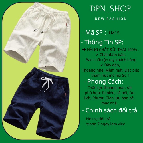 Quần Đùi Short Nam, Quần Đùi Nam Chất Vải Đũi Mềm Mát, Thấm Hút Mồ Hôi