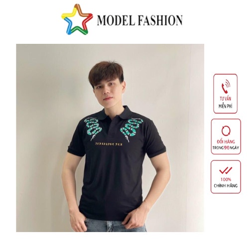 Áo polo nam cổ bẻ in hình hoạ tiết Rắn Model Fashion