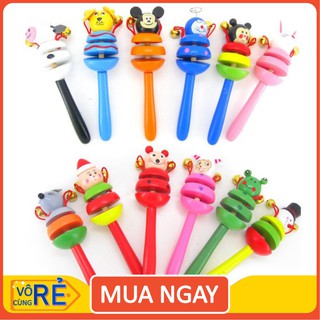Lục lạc (Xúc xắc) gỗ hình thú có chuông - Đồ chơi gỗ Mina Shop- dochoigo013