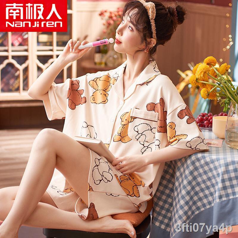 Antarctic pyjama nữ cotton ngắn tay phong cách nóng bỏng size lớn dịch vụ tại nhàNN