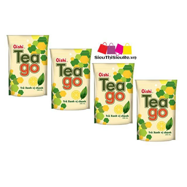 COMBO 50 Bịch trà xanh đủ vị Tea Go Oishi 200gr. Chỉ 3k/ gói