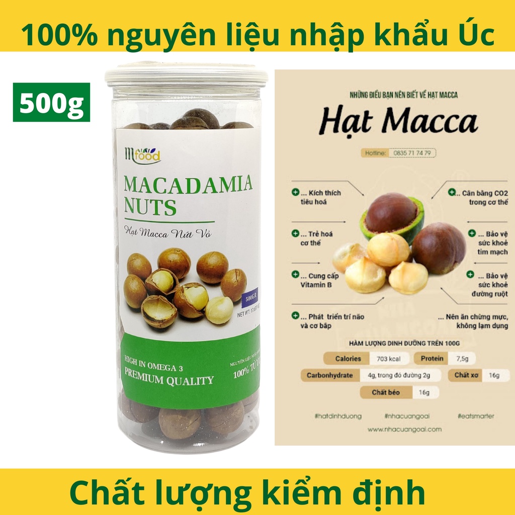 Hạt macca úc nứt vỏ tự nhiên ⚡Mfood⚡ Hat macca (mắc ca) sấy nứt vỏ - Macca tách vỏ sẵn nhập khẩu úc cao cấp