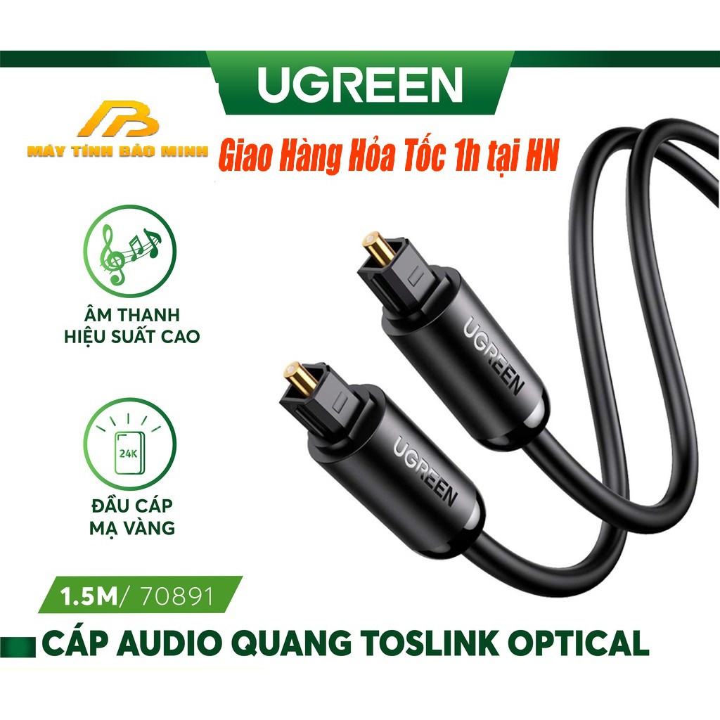 Dây Quang Optical Dài 1,5m Ugreen 70891 (Màu Đen) - Hàng Chính Hãng
