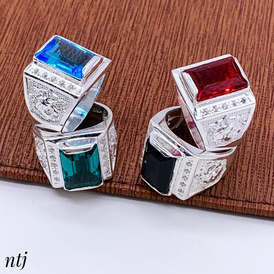 Nhẫn bạc nam đá đỏ