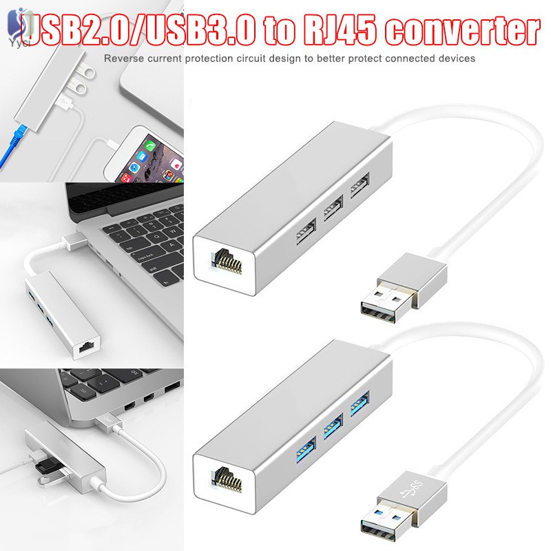 Bộ Chia 4 Cổng Usb 2.0/3.0 Sang Rj45 Ethernet Cho Macbook Asus Laptop Vn Vn