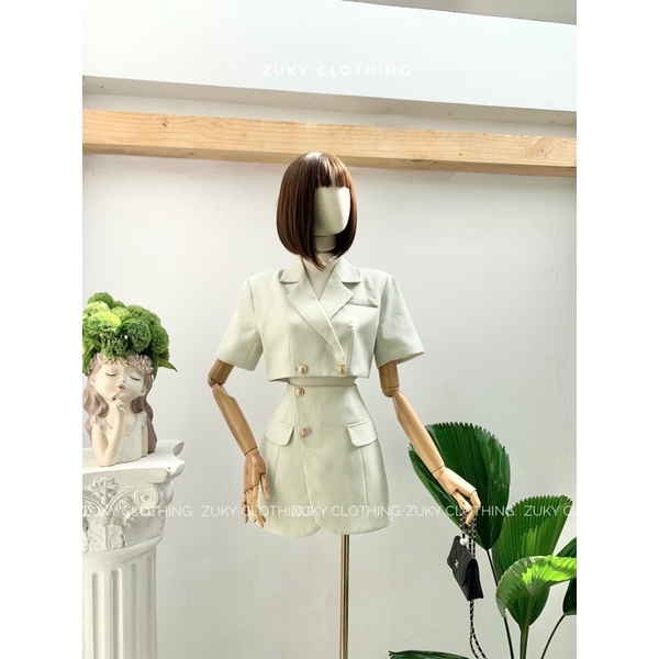 ZUKY Sét vest blazer chân váy chữ A thanh lịch phù hợp đi làm dạo phố