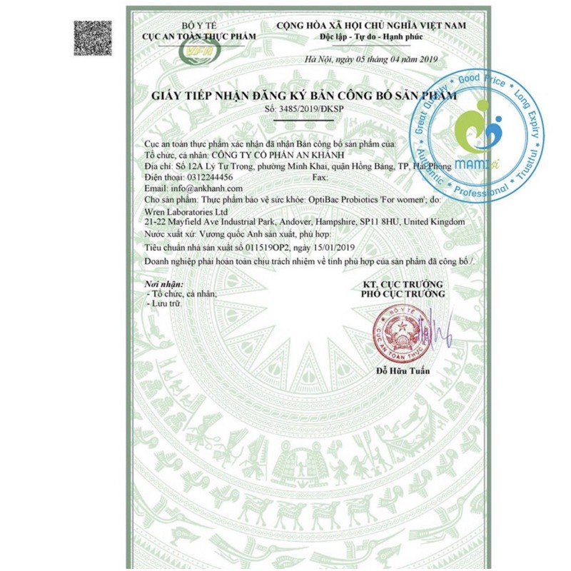 Viên uống Optibac Probiotic for Women tím cho phụ nữ.