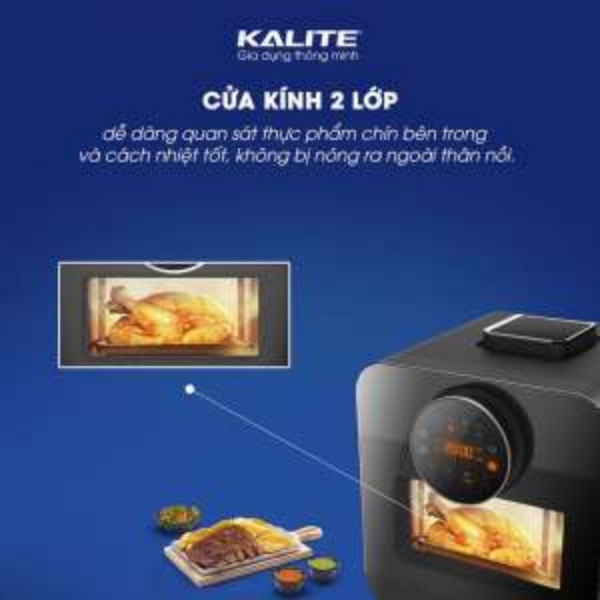 Nồi Chiên Không Dầu Hơi Nước Kalite Steam Star - Hàng Chính Hãng (Tặng Kẹp + Bình Xịt Dầu)