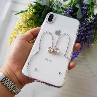[IB DÒNG ĐT]Ốp lưng handmade đính đá họa tiết THỎ XINH