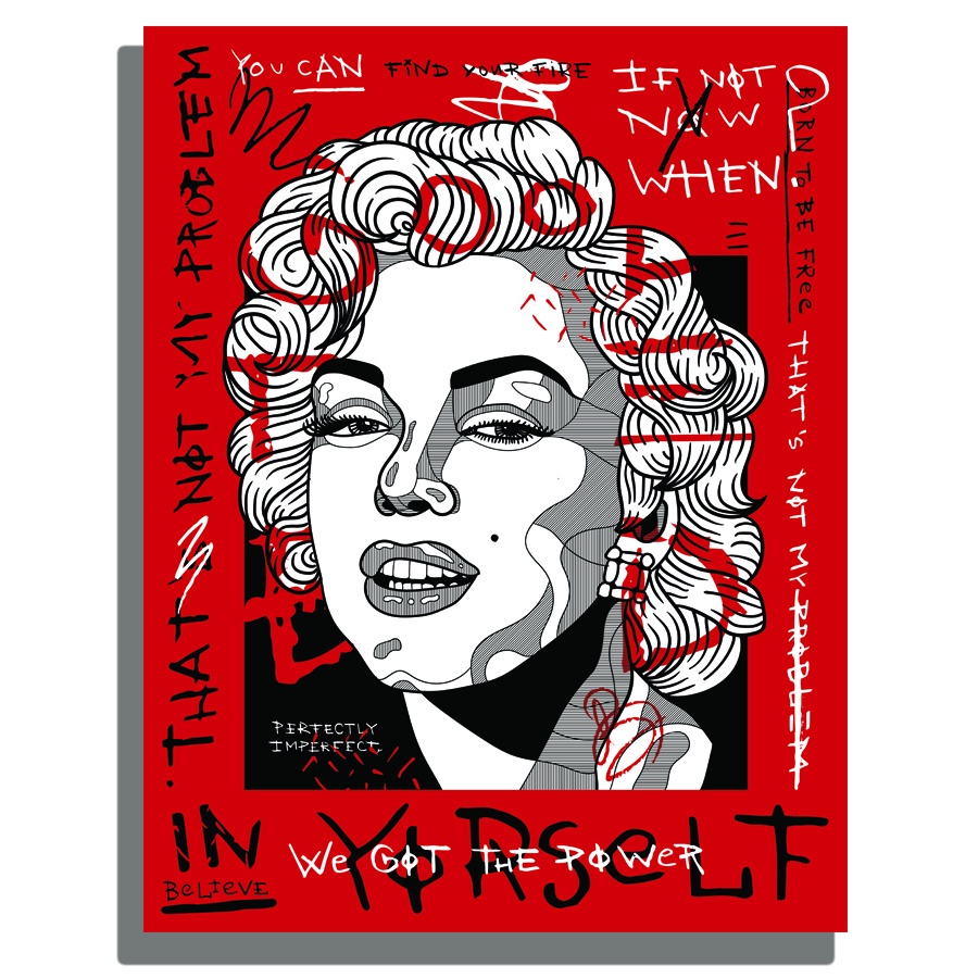 Tranh trang trí decor dán tường để bàn phong cách hiện đại popart