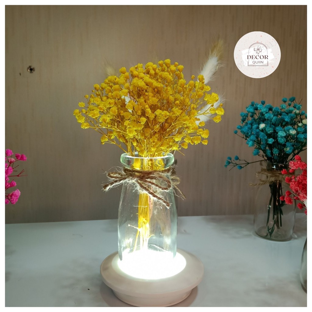 [Quà tặng] ❤️Lọ hoa khô baby🍁cỏ đuôi thỏ mini 110g trang trí bàn làm việc công sở decor góc học tập hoa để bàn quán cafe