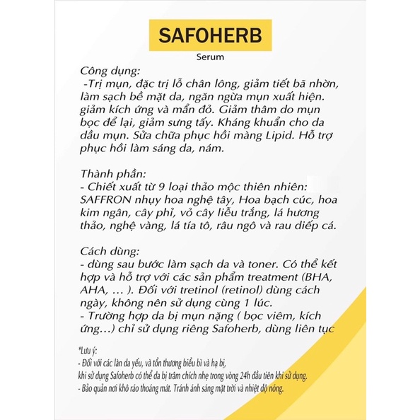 Serum Safoherb 10ml | BigBuy360 - bigbuy360.vn