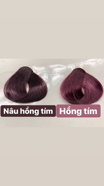 Thuốc nhuộm tóc màu NÂU HỒNG TÍM +kèm oxy trợ dưỡng và găng tay | BigBuy360 - bigbuy360.vn