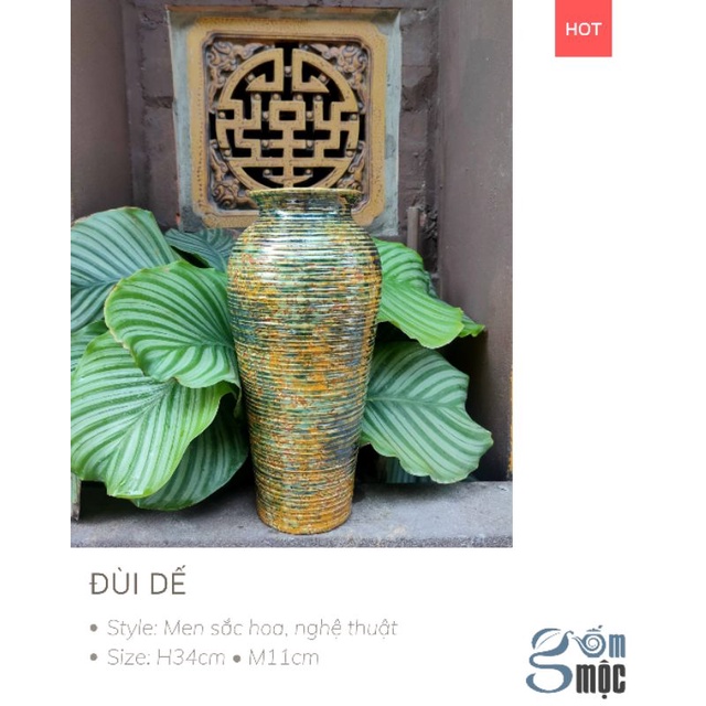 Bình gốm MEN SẮC HOA