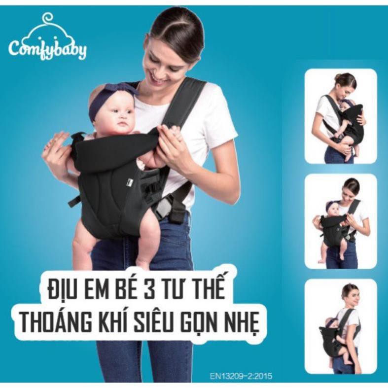 [Freeship 10k] .Địu em bé 3 tư thế thoáng khí siêu gọn nhẹ Comfy Baby Sản phẩm chính hãng Xịn