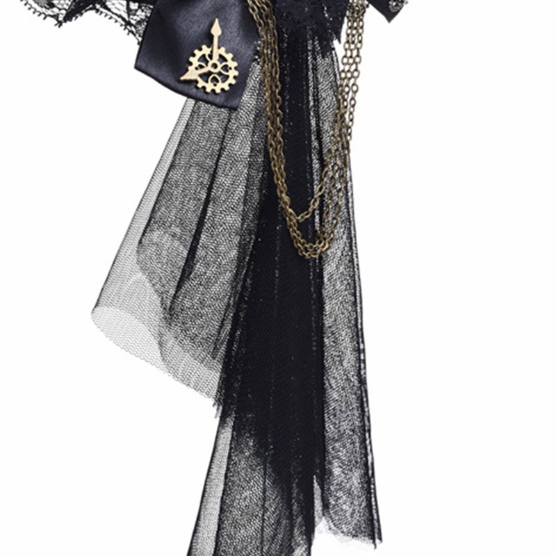 Xiangbao Mũ Đội Đầu Hóa Trang Halloween Phối Ren Diềm Xếp Nếp Phong Cách Steampunk Gothic Cổ Điển Cho Nữ