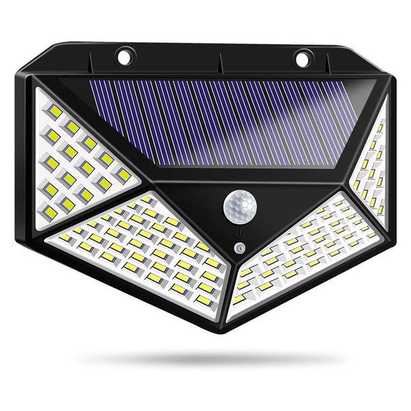 Đèn cảm ứng năng lượng mặt trời 100 LED, chống nước, 3 chế độ sáng, cảm biến hồng ngoại