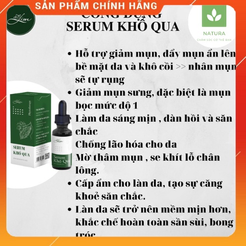 Serum dưỡng da/serum duong da Tinh Chất Khổ Qua rừng LimFarm-Giảm Mụn Mờ Thâm , Chống Lão Hóa