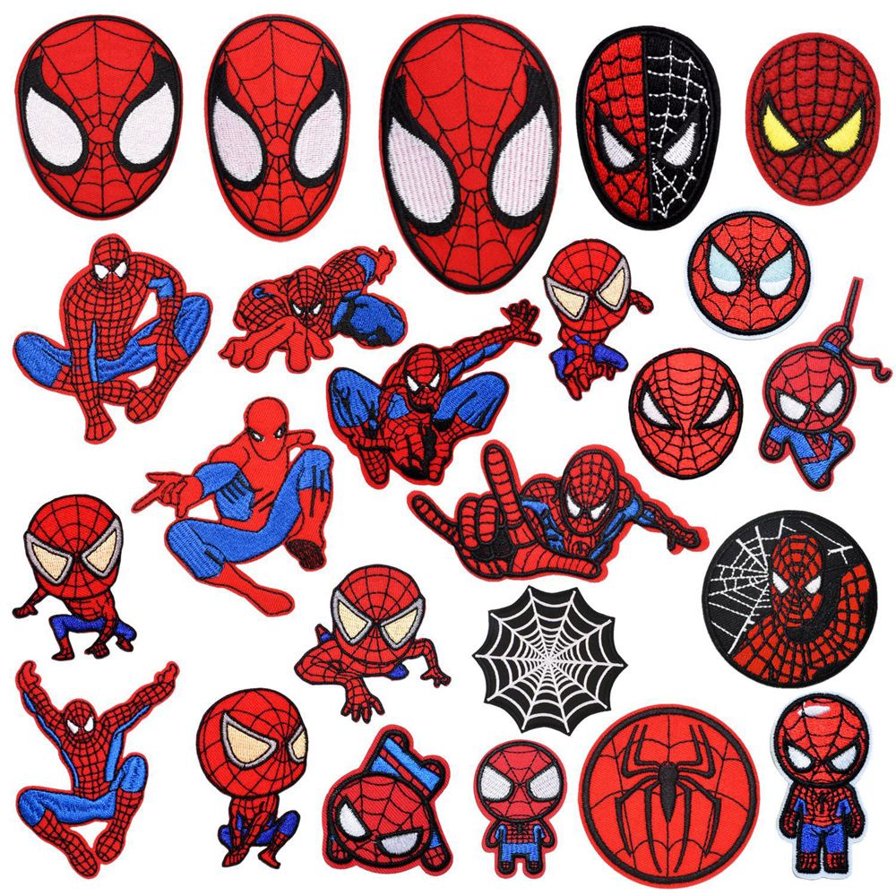Miếng dán ủi quần áo hình hoạt hình Spiderman độc đáo DIY