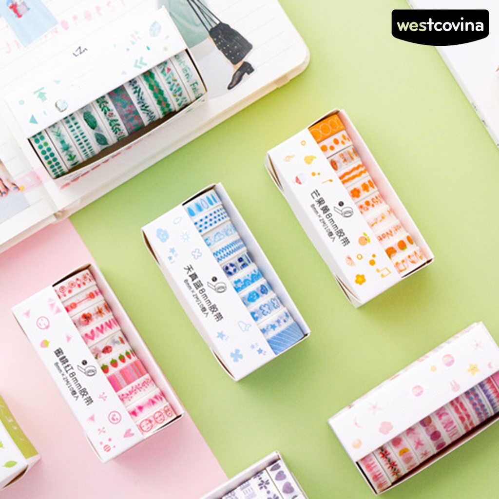 [Hot]✍Cuộn Băng Keo Giấy Họa Tiết Trái Dâu Dễ Thương