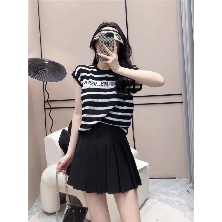 Áo Len Mongtoghi Nữ Siêu Hot A8397 Áo Tanktop Kẻ Sọc Ngang Dệt Kim Mỏng Dáng Rộng Style Hàn Quốc Cực Sang Chảnh Cá Tính