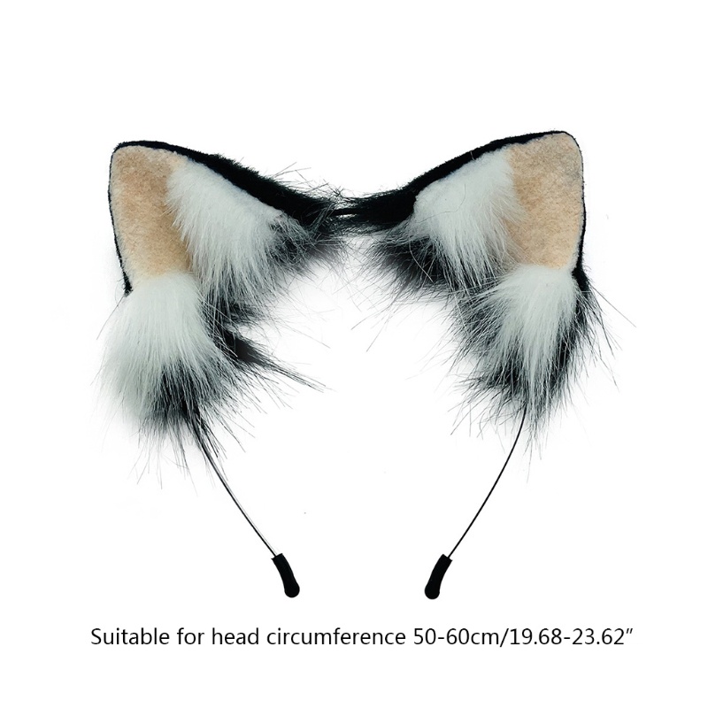 Băng Đô Tai Sói Lông Xù Handmade Hóa Trang Halloween / Giáng Sinh