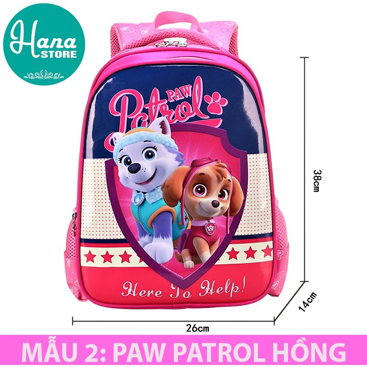 [Balo trẻ em cho bé TRAI] cấp 1 HÌNH PAW PATROL - DOREMON  BB301P